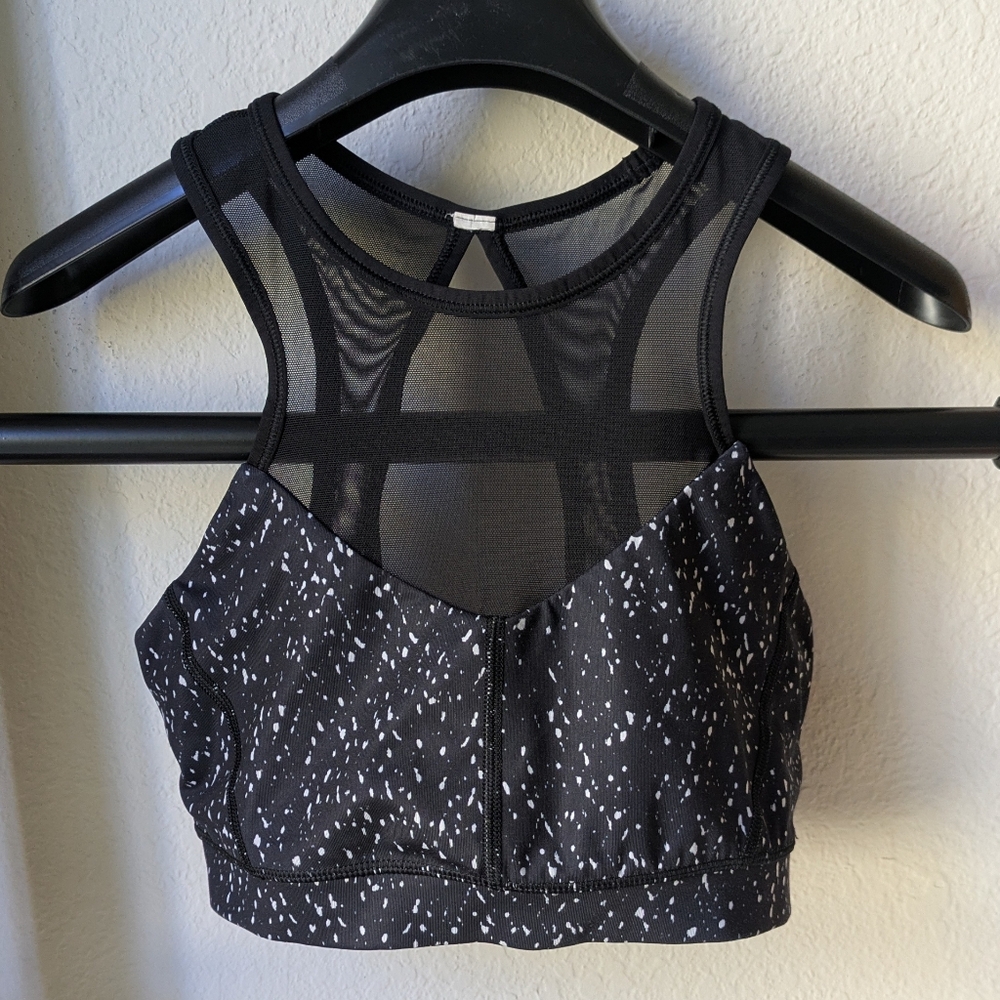 lululemon athletica Black High Neckline Mesh-Up Sports Bra - Size XXS
